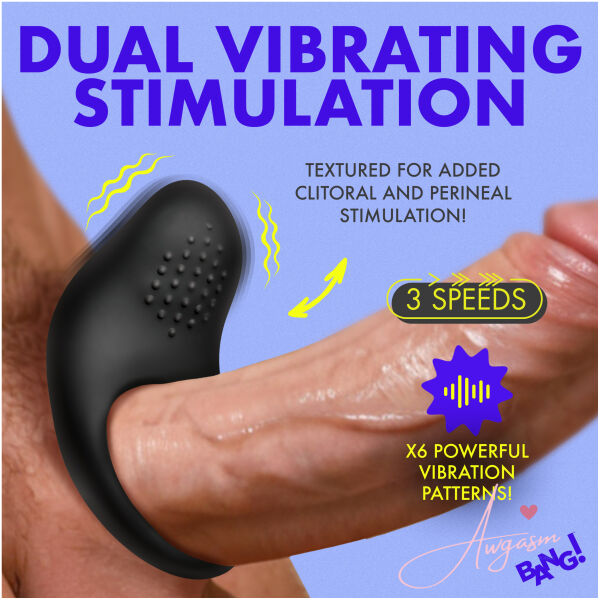Vibrating Silicone Cock Ring - Black - Image 2