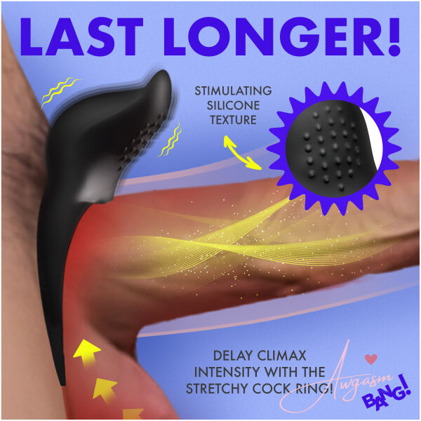 Vibrating Silicone Cock Ring - Black - Image 3