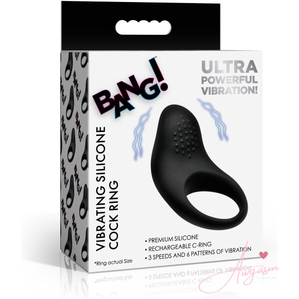 Vibrating Silicone Cock Ring - Black - Image 6