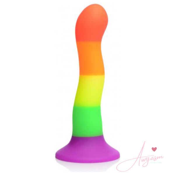 XR Proud Rainbow Silicone Dildo with Harness - Image 2