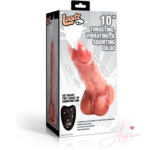 10" Thrusting, Vibrating, & Squirting Dildo - Image 6