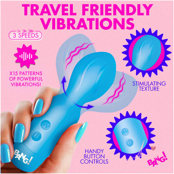 18X Vibrating Silicone Mini Wand - Blue - Image 2
