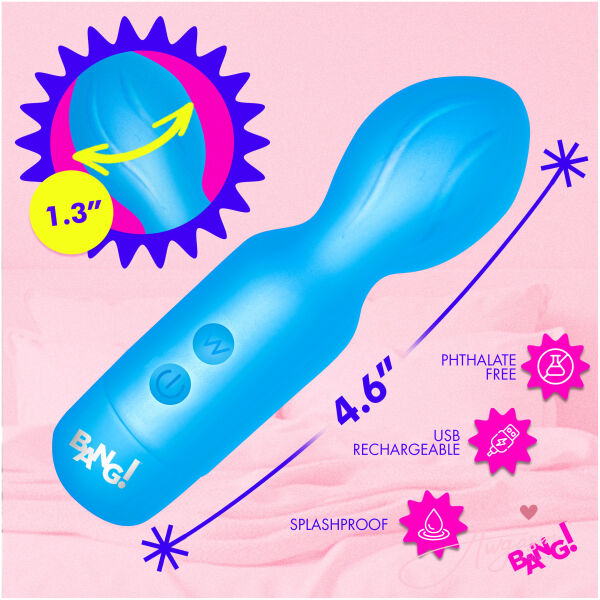 18X Vibrating Silicone Mini Wand - Blue - Image 4