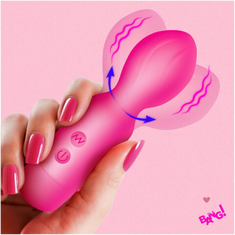 18X Vibrating Silicone Mini Wand - PInk