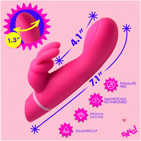 Come Hither Silicone Rabbit Vibrator - Pink - Image 4