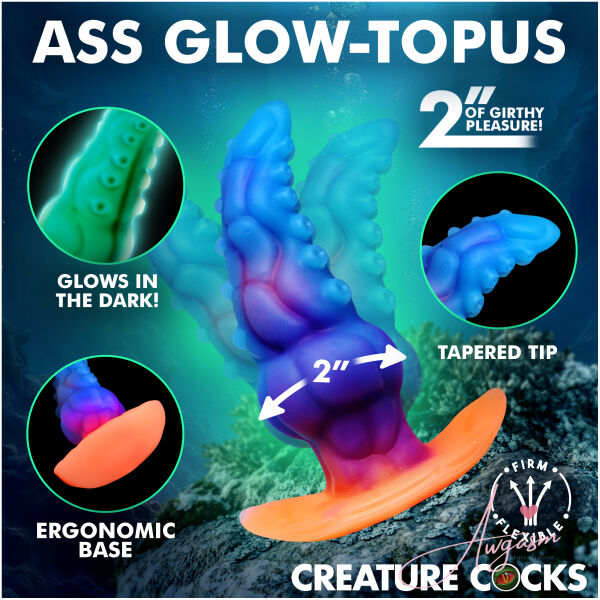 Glowtopus Glow-in-the-Dark Silicone Anal Plug - Image 3