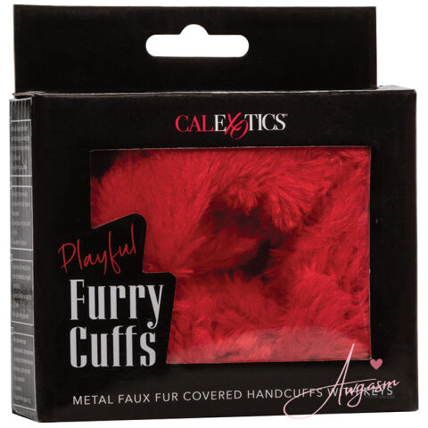 Playful Furry Cuffs-Red