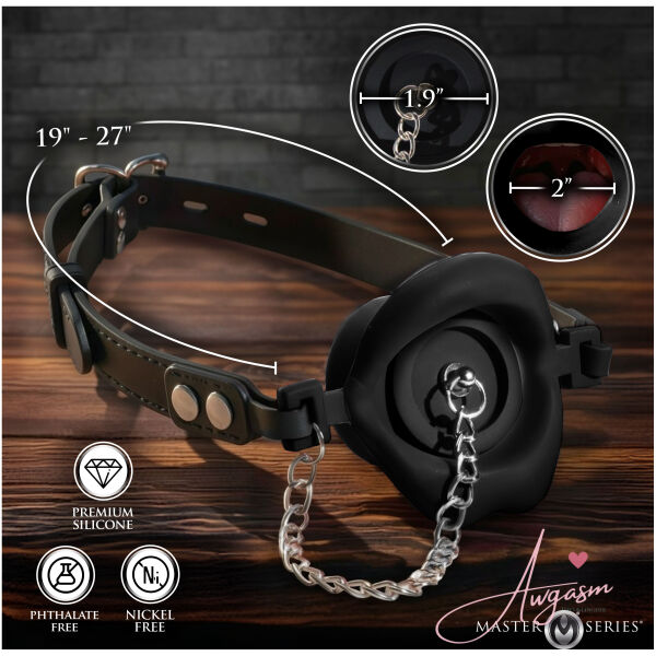 Plugged Silicone Feeding Gag - Black - Image 4