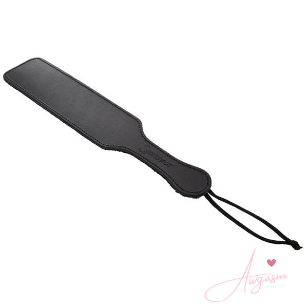 Sportsheets Fur Lined Leather Paddle-Black - Image 2