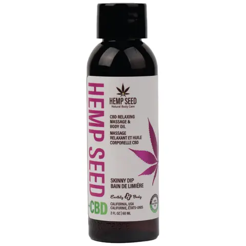 Earthly Body Hemp Seed CBD Relaxing Massage and Body Oil-Skinny Dip 2oz