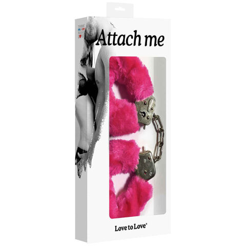 Love To Love Attach Me Faux Fur Handcuffs-Pink