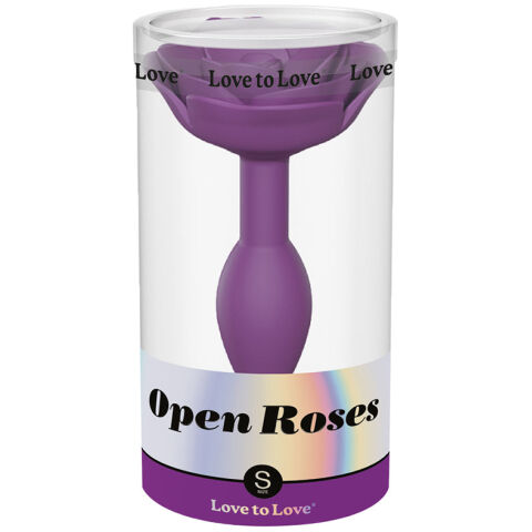 Love To Love Open Roses Silicone Butt Plug-Purple Rain SM