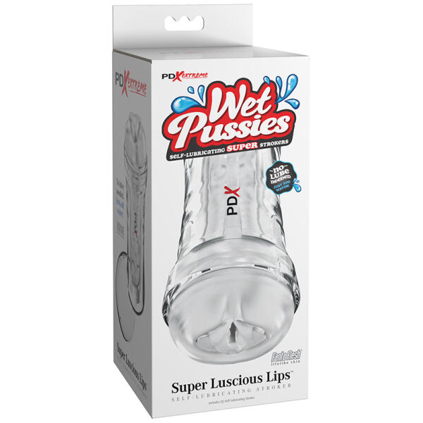 PDX Extreme Wet Pussies Super Luscious Lips Self-Lubricating Stroker