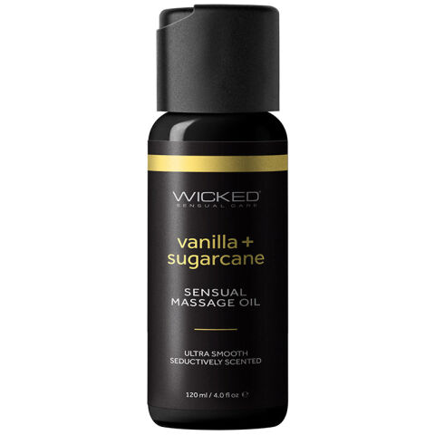 Wicked Sensual Care Sensual Massage Oil-Vanilla and Sugarcane 4oz
